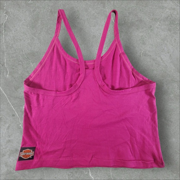 Vintage‎ Harley Davidson Shirt Womens Large Pink 1980s Roses Grunge Camisole - Picture 11 of 11